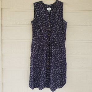 Old Navy Sz L dress blue cotton sleeveless cinch